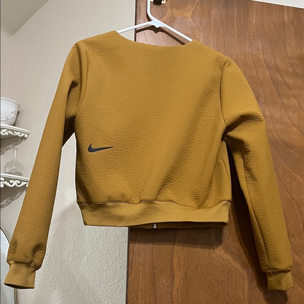 Nike Women’s Dark Golden Yellow Zip Bomber Jacket - Picture 4 of 4